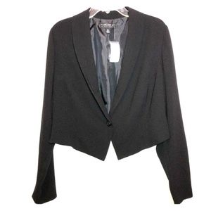 Forever 21 Plus Black Crepe Career Crop Jacket 3X